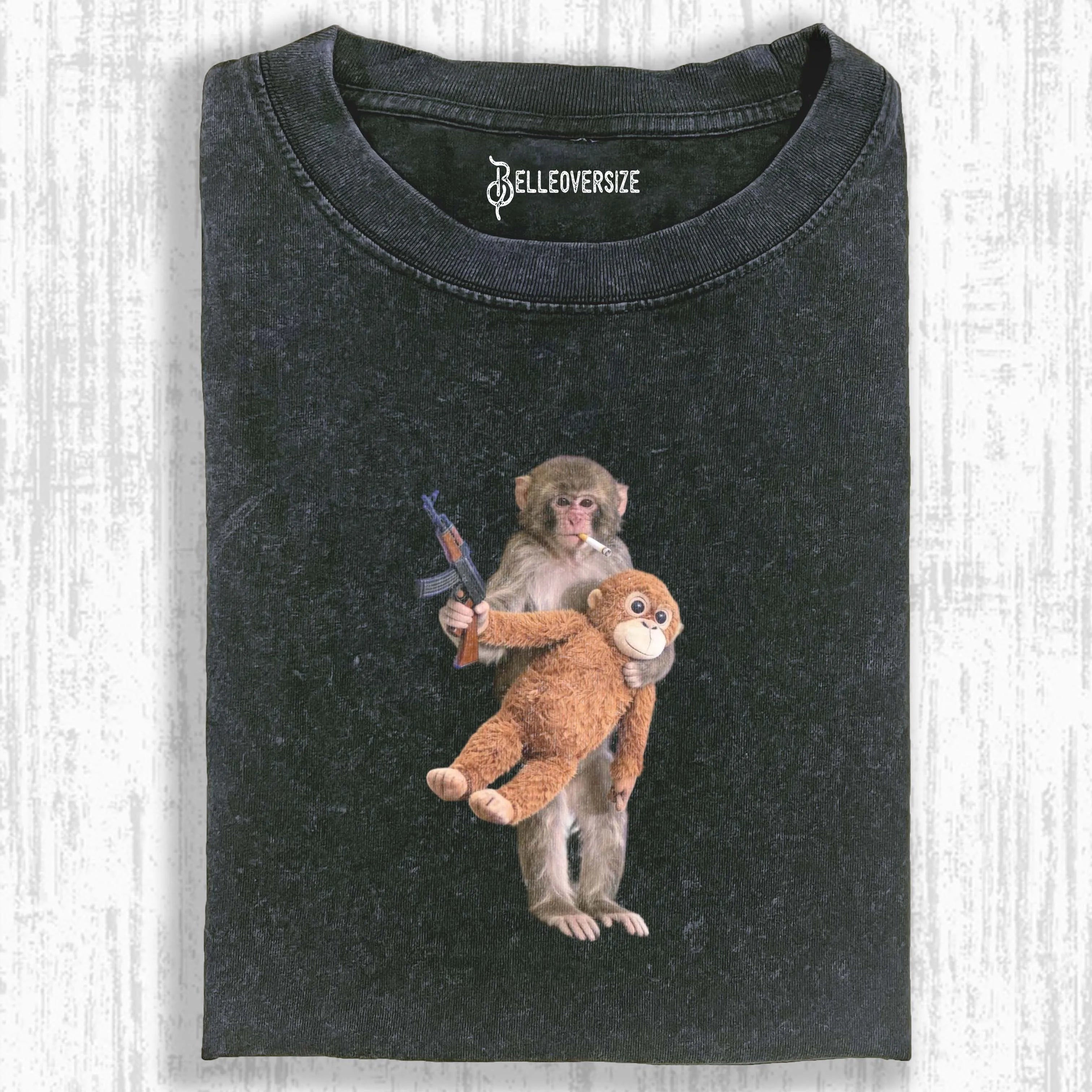 Punch Monkey Meme Graphic T-shirt