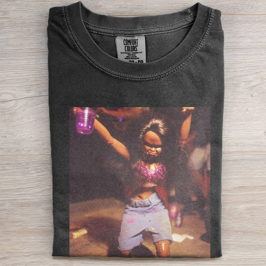 BARBIECORE BLACK DANCING T-SHIRT