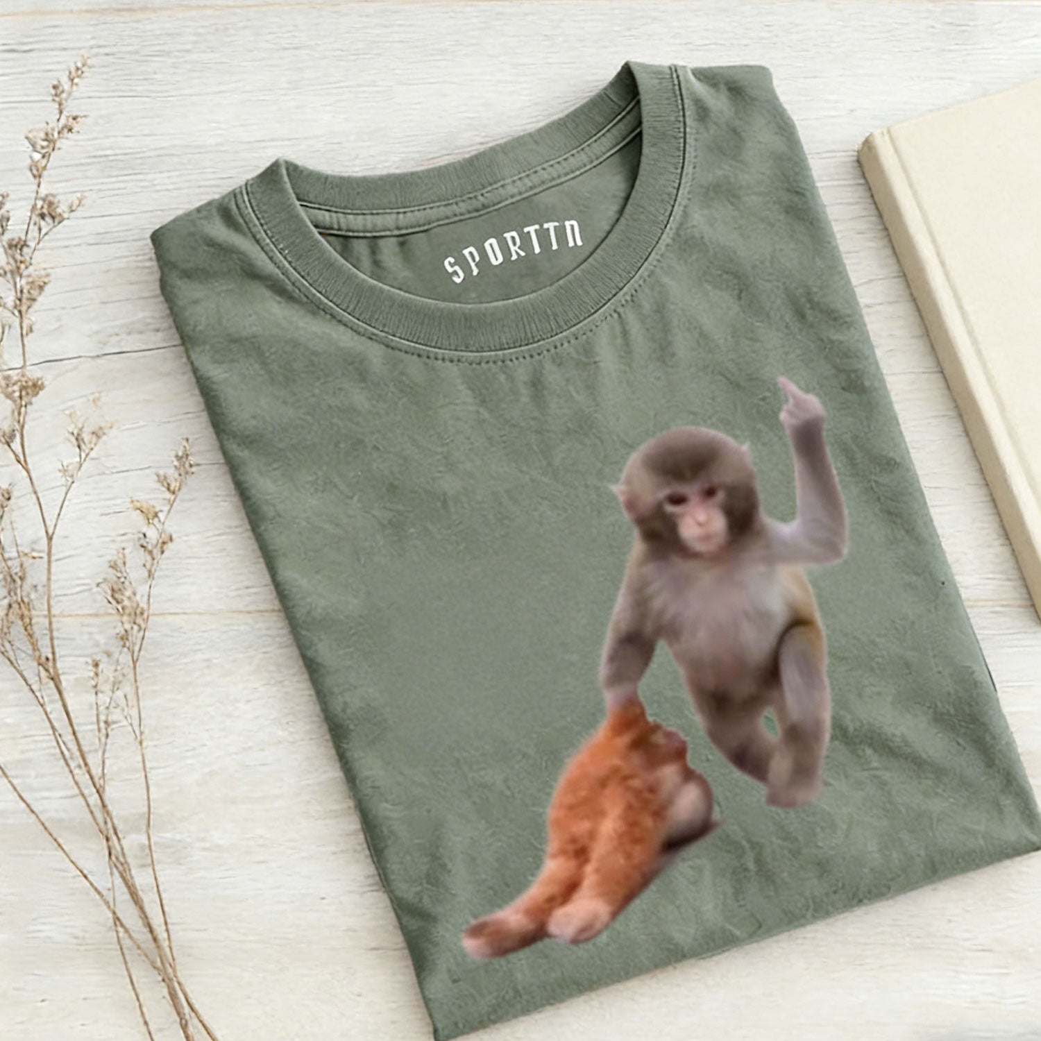 Punch-kun Monkey Meme Graphic T-shirt