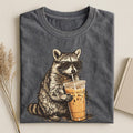 Raccoon Drinking Iced Coffee T-shirt