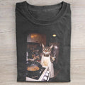 Retro Cooking Cat Meme Graphic T-shirt